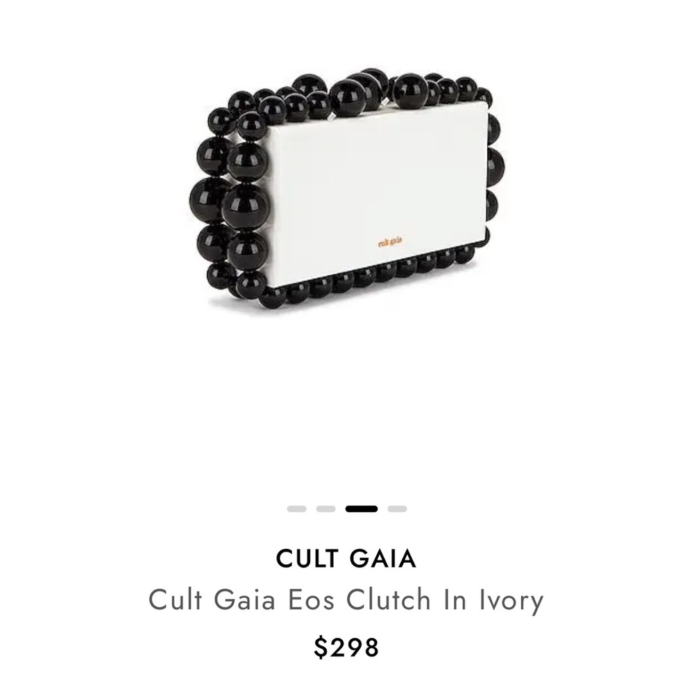 Cult Gaia Eos Clutch in white & black
